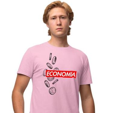 Imagem de Camisa Camiseta Masculina Estampada Economia Supreme 100% Algodão Fio 