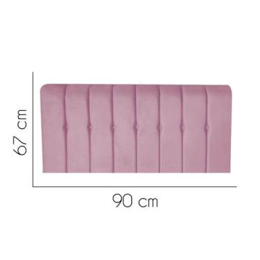 Imagem de Painel Estofada Kiara 90 cm Solteiro Quarto para Cama Box Suede Rosa B
