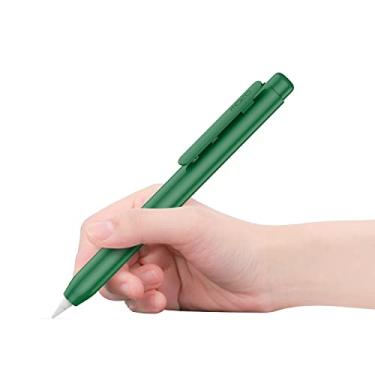 Imagem de Capa de suporte MoKo para Apple Pencil 1ª geração, retrátil, capa protetora para Apple Pencil de iPad, com clipe, verde escuro (midnight green)