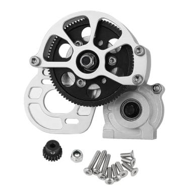 Imagem de Pothyes Metal Forward Transmission Assembled Gearbox with Steel Gear Set Compatible with Axial SCX10 & SCX10 II 90046 90047 1/10 RC Crawler Upgrade Parts,Half Open Shell (Silver)