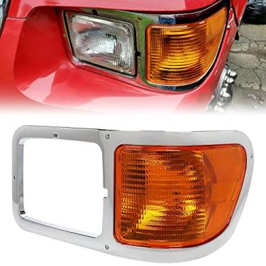 Imagem de HECASA Farol de canto com luz de parque esquerda compatível com Ford F650 / F750 2000-2015 farol com moldura cromada substituição do lado do motorista para FO2520196