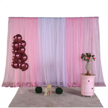 Imagem de Cortina Voil Decoração Festa Aniversário Casamento 6MX2,50M - Serena D