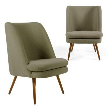 Imagem de Kit 2 Poltronas Decorativas Em Algodão Caramelo Com Pé Palito Áquila- 