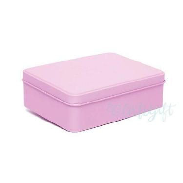 Imagem de Lata Retangular para Lembrancinha Rosa - 12 x 9 x 4cm - 6un - Artegift