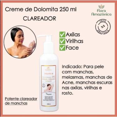 Imagem de Creme clareador 3x1 - Axilas, virilhas e face - c/ Dolomita - 250ml - 