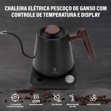 Imagem de Chaleira Elétrica ICoffee para Café Chá Água 600ML Inox 127V Pescoço D
