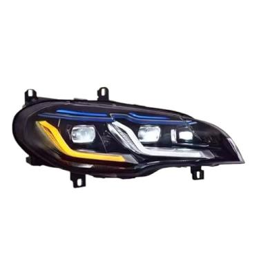 Imagem de Estilo do carro lâmpada de cabeça compatível para bmw x5 e70 faróis 2007-2013 e70 led azul estilo drl lâmpada de sinal hid acessórios automotivos(2007-2010)