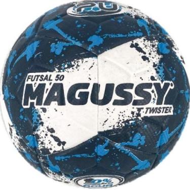 Imagem de Bola Futsal Magussy 50 Twister, 2, Branco, Azul