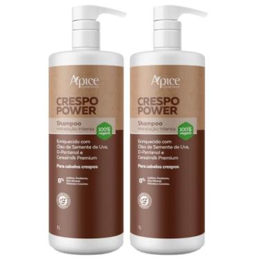 Imagem de Kit 2 Shampoo Crespo Power Apice Apse Hidratação Cabelo Maciez Profissional Limpeza Suave Vegano 1L