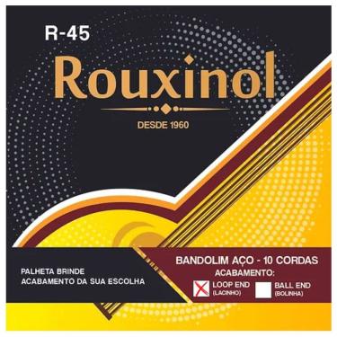 Imagem de Encordoamento Bandolim 10 Cordas Rouxinol R45 Laço Clássico Loop End