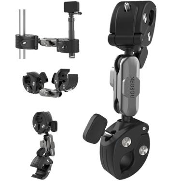 Imagem de Braçadeira de vara de motocicleta para Insta360 X5 X4/GoPro/Pocket3/DJI Action/Osmo 360/SLR/lanterna, braçadeira dupla para bicicleta cauda de bicicleta/haste de extensão/guidão/trilho de assento/tubo