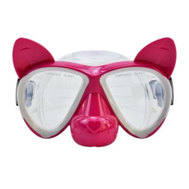 Imagem de Aymzbd Máscara de mergulho e óculos Visualização ampla de óculos de natação profissional Máscara de mergulho com máscara de mergulho para nadar subaquático , Rosa
