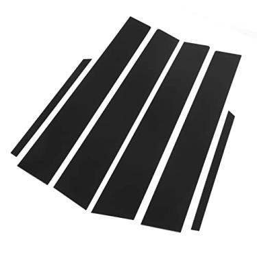 Imagem de Grupo de Moldagem por Janela Porta Lateral do Carro de 6pcs, Molduras de Janelas Automotivas Pretas Brilhantes, Postes de Atualização Com Acabamento na Tampa do Pilar