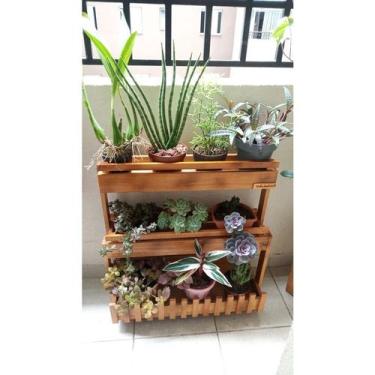 Imagem de Jardineira de chão, suporte para plantas, floreira madeira P13 - Minha