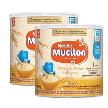 Imagem de Kit 2 Mucilon Arroz e Aveia Cereal Infantil Lata 400g