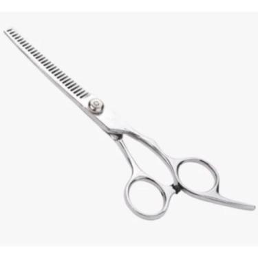 Imagem de Tesoura para cortar cabelo fio a laser e desbastadora para barbeador e