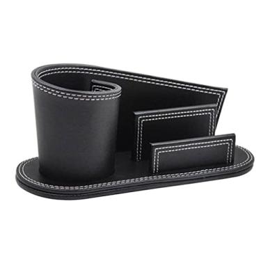 Imagem de Porta-lápis de couro, porta-cartões de visita, copo de mesa, papelaria, caixa de armazenamento, acessórios para escritório doméstico, caixa de armazenamento
