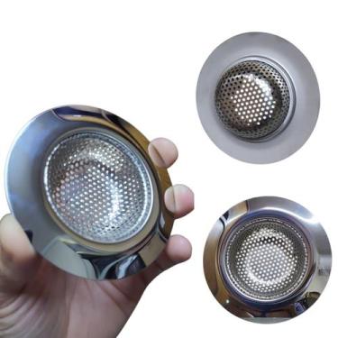 Imagem de Ralo De Inox De 9cm de Pia De Cozinha Pra Não Entupir Sifão - Napoles 