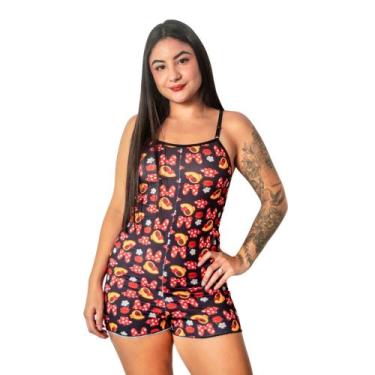 Imagem de Macaquinho Pijama Estampado Temático Divertido Ondinha Regulável Roupa