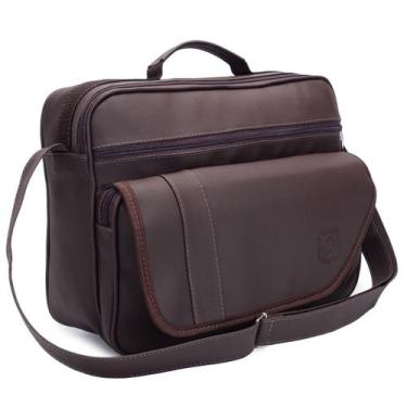 Imagem de Bolsa Transversal Masculina P/ Notebook até 14 Pol. Pasta Carteiro p/ 