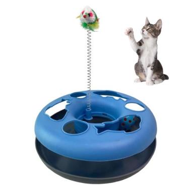 Imagem de Brinquedo de Gato Pet Bola Guizo Mola Ratinho Brinquedo Interativo Ani