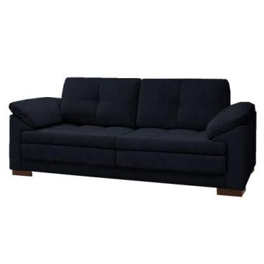 Imagem de Sofá Decorativo Sala de Estar Marselha Fixo 2 Lugares 175cm Couro Azul