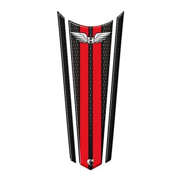 Imagem de Adesivo Faixa Gravata Resinado Tanque Moto Honda Asa Vermelho