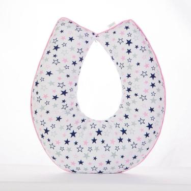 Imagem de Almofada Amamentação Luxo Para Bebê Menina Estrela Rosa