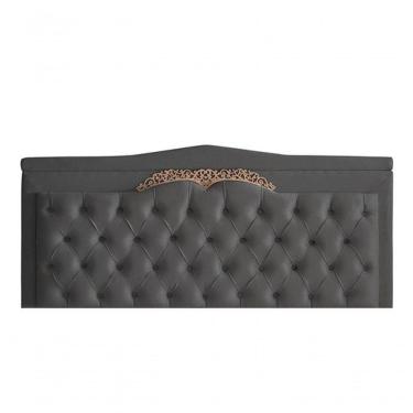 Imagem de Cabeceira De Cama Painel Barcelona Queen 160 Cm Retro Capitonê Botão Encapados Suede Grafite Do Lar Móveis