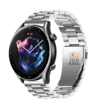 Imagem de Pulseira Aço Elos Inoxidável Para Gtr 3 / Gtr 3 Pro - TechKing, Prata