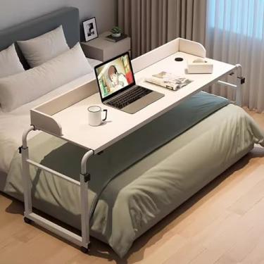 Imagem de Mesas sobre a cama, bandeja de alimentos, mesa médica, móvel com altura ajustável, mesa de computador com rodas, barra de cama para escritório em casa, hospital
