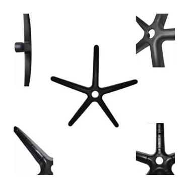 Imagem de Base Estrela em Plástico para Cadeira de Escritório, 5 Pontas, Preta