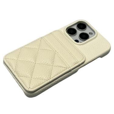 Imagem de Capa para iPhone 11 Pro (5,8") Carteira de bolso para cartão de luxo em couro com compartimento para cartão em treliça da moda, capa macia fosca, branca, para iPhone 11 Pro (5,8")