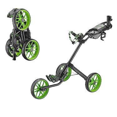 Imagem de Caddytek Carrinho de golfe CaddyLite 15.3 V2 – Carrinho de alumínio leve e dobrável com rodas de EVA, freio de pé, alça ajustável, suporte de guarda-chuva, suporte para bebidas, suporte para cartão de