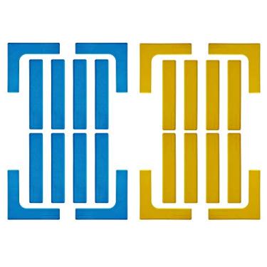 Imagem de Eco Walker Conjunto de marcadores de linha de quadra Crie sua própria mini quadra de tênis Pickleball (azul e amarelo)