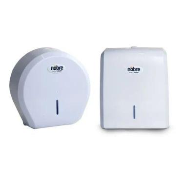 Imagem de Suporte Papel Toalha Interfolha +  Dispenser Papel Higiênico - Nobre