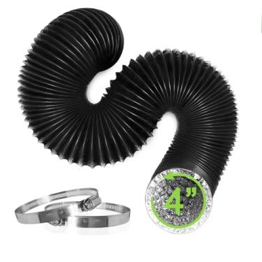 Imagem de Losrik Kit de conector de ventilação do secador - mangueira de ventilação flexível para secadora (10 x 2 cm) e 2 braçadeiras, kit de conexão de secador para ventilação de exaustão de parede, teto ou