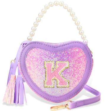 Imagem de Luchike Bolsa Infantil Para Presente De Aniversário Meninas - Transversal Em Formato Coração, Meninas, Roxa, K