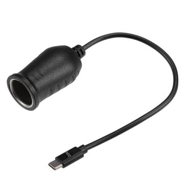 Imagem de Hihaha Adaptador de isqueiro de 20 V/cabo conversor de isqueiro macho USB tipo C para carro RV/plástico ABS durável 0,29 m / 1 peça preto