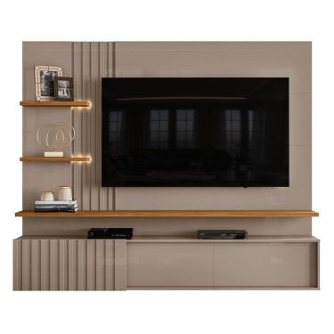 Imagem de PAINEL PARA TV ATÉ 55 POL. BANCADA SUSPENSA ATENA cinza/NATURE - MADETEC