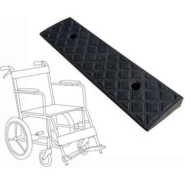 Imagem de Rampa de encosta de cadeira de rodas 3-22cm Rampa, sem deslizamento Rampas de calçada rampas de calçada para carros, limiar de plástico portátil rampas leves, preto, 49x22x6cm