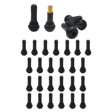Imagem de Muxkenper 25 peças TR413 hastes de válvula de pneu preta haste de encaixe para pneu sem câmara de ar 0,453 polegadas 11,5 mm furos de aro em pneus de veículos padrão (TR413-25pcs)