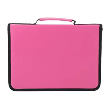 Imagem de YOUTHINK 150 Slots Capa de Lápis de Grande Capacidade, Bolsa de Caneta, Zíper de Tecido de Couro PU para Canetas Coloridas, Lápis de Desenho Com Alça Confortável, Escola Universitária, (Rosa vermelha)