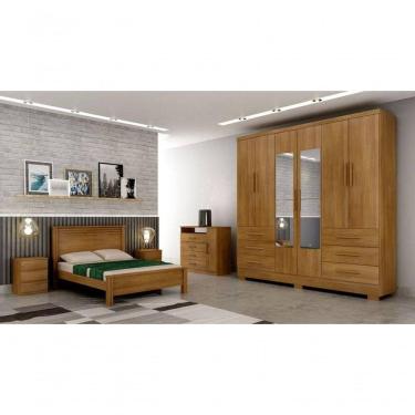 Imagem de Guarda Roupa Solteiro Com Espelho Com Pés 6 Portas 6 Gavetas - Encant-cumaru - Móveis Horizonte