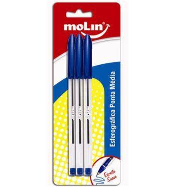 Imagem de Caneta Esferográfica Média Embalagem 3 Un - Molin