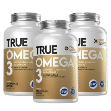 Imagem de 3x True Ômega 3 EPA 840mg DHA 520mg True Source 180 Cápsulas, Sem Sabo