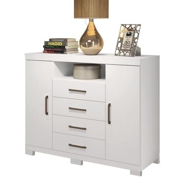 Imagem de Cômoda 2 Pt E 4 Gv Com Pés Havana Master Santos Andirá Branco