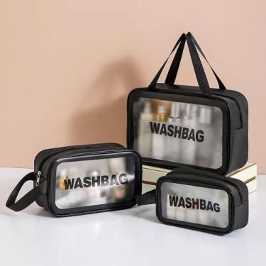Imagem de bolsa Necessaire transparente à resistente diversas cores - NoBrand, K