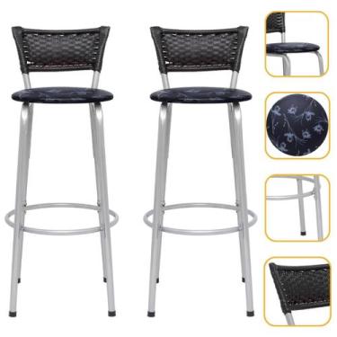 Imagem de Kit 2 Banco Banquetas Para Bar Bistrô Balcão Bancada Cozinha Gourmet L