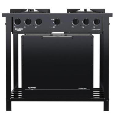 Imagem de Fogão Industrial 4B Preto Com Forno E Tripla Chama Dako